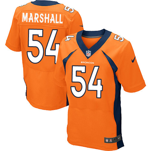 Men's Elite Brandon Marshall Nike Jersey Orange Home - #54 NFL Denver Broncos